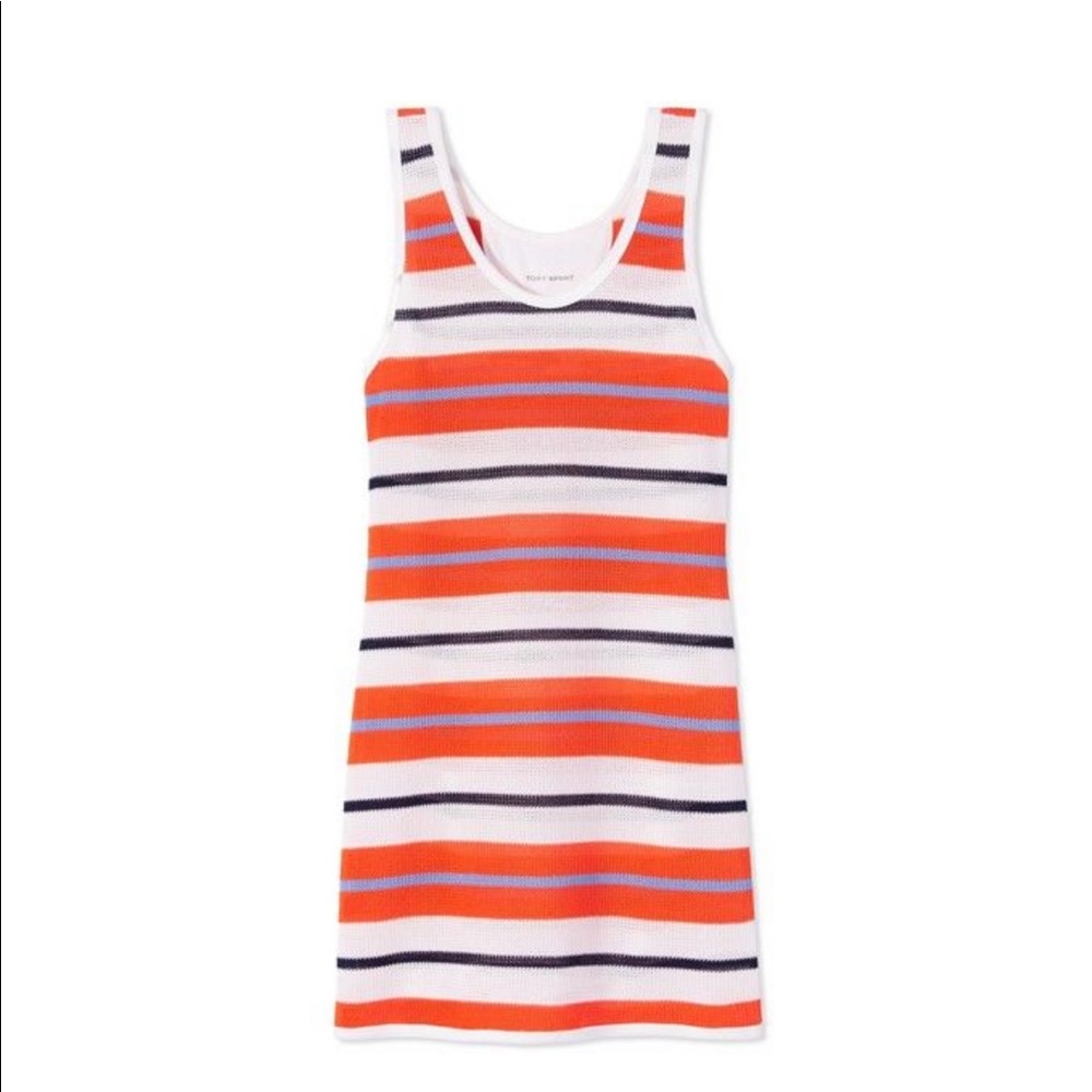Tory Burch Tory Sport mesh pullover striped stretchy dress Size S/P